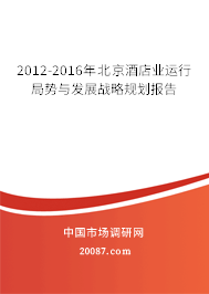 2012-2016年北京酒店业运行局势与发展战略规划报告