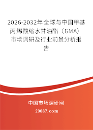 2026-2032年全球与中国甲基丙烯酸缩水甘油酯（GMA）市场调研及行业前景分析报告