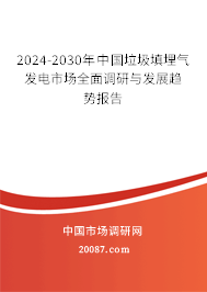 2024-2030年中国垃圾填埋气发电市场全面调研与发展趋势报告