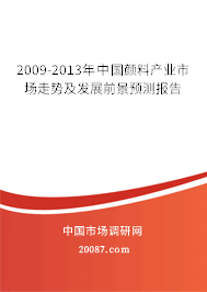 2009-2013年中国颜料产业市场走势及发展前景预测报告