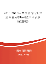 2010-2013年中国咨询行业深度评估及市场调查研究发展预测报告 2010-2013年中国咨询行业深度评估及市场调查研究发展预测报告