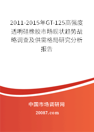 2011-2015年GT-125高强度透明硅橡胶市场现状趋势战略调查及供需格局研究分析报告