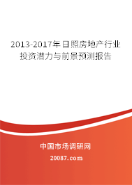 2013-2017年日照房地产行业投资潜力与前景预测报告