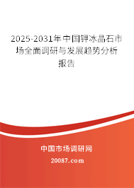 2025-2031年中国钾冰晶石市场全面调研与发展趋势分析报告