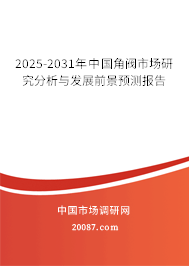 2025-2031年中国角阀市场研究分析与发展前景预测报告 2025-2031年中国角阀市场研究分析与发展前景预测报告