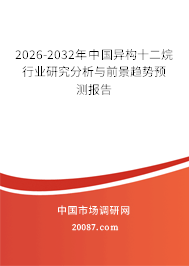 2026-2032年中国异构十二烷行业研究分析与前景趋势预测报告