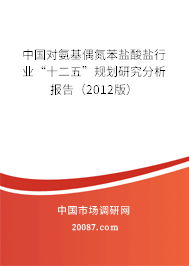 中国对氨基偶氮苯盐酸盐行业“十二五”规划研究分析报告（2012版）