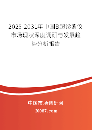 2025-2031年中国B超诊断仪市场现状深度调研与发展趋势分析报告