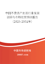 中国不良资产处置行业发展调研与市场前景预测报告(2025-2031年) 中国不良资产处置行业发展调研与市场前景预测报告(2025-2031年)