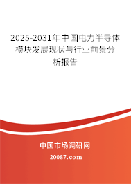 2025-2031年中国电力半导体模块发展现状与行业前景分析报告