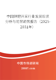中国钾肥开采行业发展现状分析与前景趋势报告（2025-2031年）