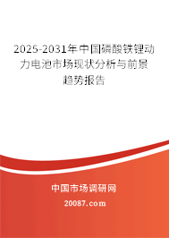 2025-2031年中国磷酸铁锂动力电池市场现状分析与前景趋势报告