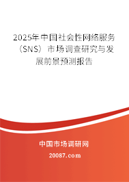 2025年中国社会性网络服务（SNS）市场调查研究与发展前景预测报告