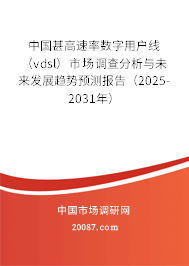中国甚高速率数字用户线（vdsl）市场调查分析与未来发展趋势预测报告（2025-2031年）