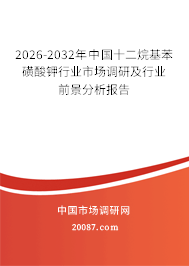 2026-2032年中国十二烷基苯磺酸钾行业市场调研及行业前景分析报告 2026-2032年中国十二烷基苯磺酸钾行业市场调研及行业前景分析报告