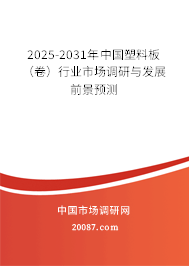2025-2031年中国塑料板(卷)行业市场调研与发展前景预测 2025-2031年中国塑料板(卷)行业市场调研与发展前景预测