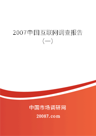2007中国互联网调查报告（一）