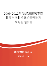 2009-2012年新经济形势下商业零售行业发展前景预测及战略咨询报告 2009-2012年新经济形势下商业零售行业发展前景预测及战略咨询报告