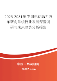 2025-2031年中国电动助力汽车转向系统行业发展深度调研与未来趋势分析报告