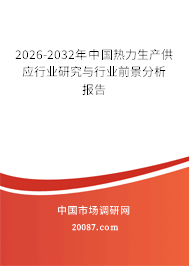 2026-2032年中国热力生产供应行业研究与行业前景分析报告