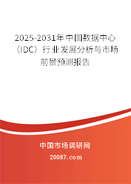 2025-2031年中国数据中心（IDC）行业发展分析与市场前景预测报告