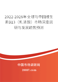 2022-2028年全球与中国维生素B13（乳清酸）市场深度调研与发展趋势预测