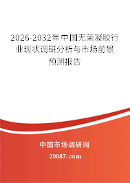 2026-2032年中国无菌凝胶行业现状调研分析与市场前景预测报告
