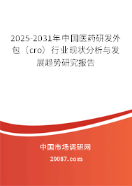 2025-2031年中国医药研发外包（cro）行业现状分析与发展趋势研究报告