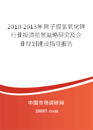 2010-2013年离子膜氢氧化钾行业投资前景战略研究及企业规划建设指导报告