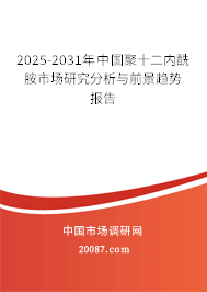 2025-2031年中国聚十二内酰胺市场研究分析与前景趋势报告 2025-2031年中国聚十二内酰胺市场研究分析与前景趋势报告
