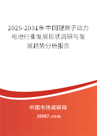 2025-2031年中国锂离子动力电池行业发展现状调研与发展趋势分析报告 2025-2031年中国锂离子动力电池行业发展现状调研与发展趋势分析报告