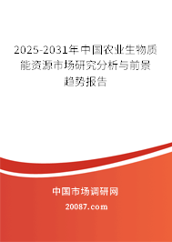 2025-2031年中国农业生物质能资源市场研究分析与前景趋势报告 2025-2031年中国农业生物质能资源市场研究分析与前景趋势报告