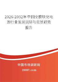 2026-2032年中国全模块化电源行业发展调研与前景趋势报告