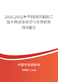 2026-2032年中国溴丙酮酸乙酯市场调查研究与前景趋势预测报告 2026-2032年中国溴丙酮酸乙酯市场调查研究与前景趋势预测报告