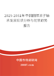 2025-2031年中国圆锥滚子轴承发展现状分析与前景趋势报告
